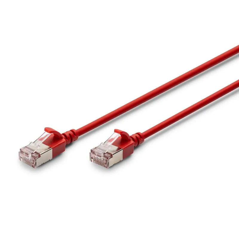 FDL SLIM 2M CAT.6a F-FTP LSZH PATCH CABLE - RED (SNAGPROOF)