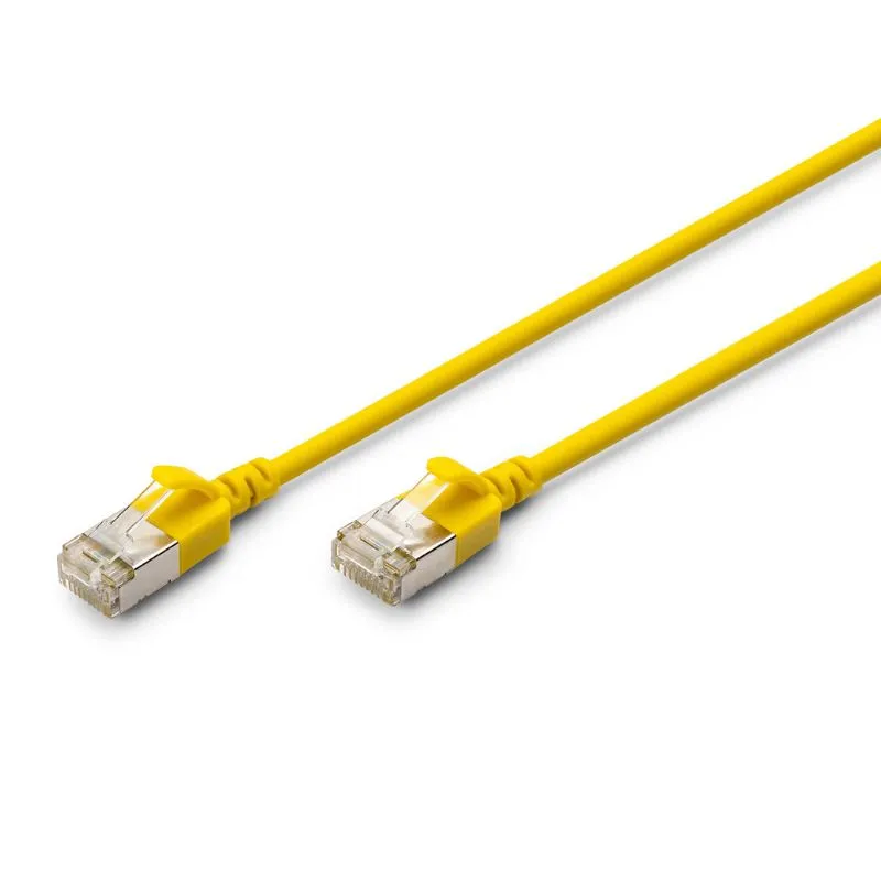 FDL SLIM 1M CAT.6a F-FTP LSZH PATCH CABLE - YELLOW (SNAGPROOF)