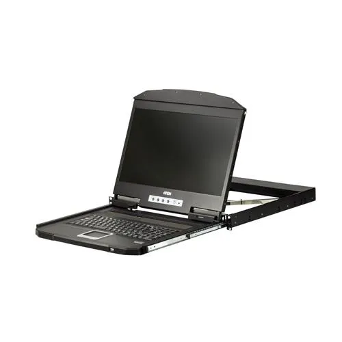 ATEN 1U Short Depth USB VGA Single Rail LCD