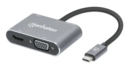 Manhattan USB-C Dock/Hub. Ports (x4): HDMI. USB-A. USB-C and VGA. with