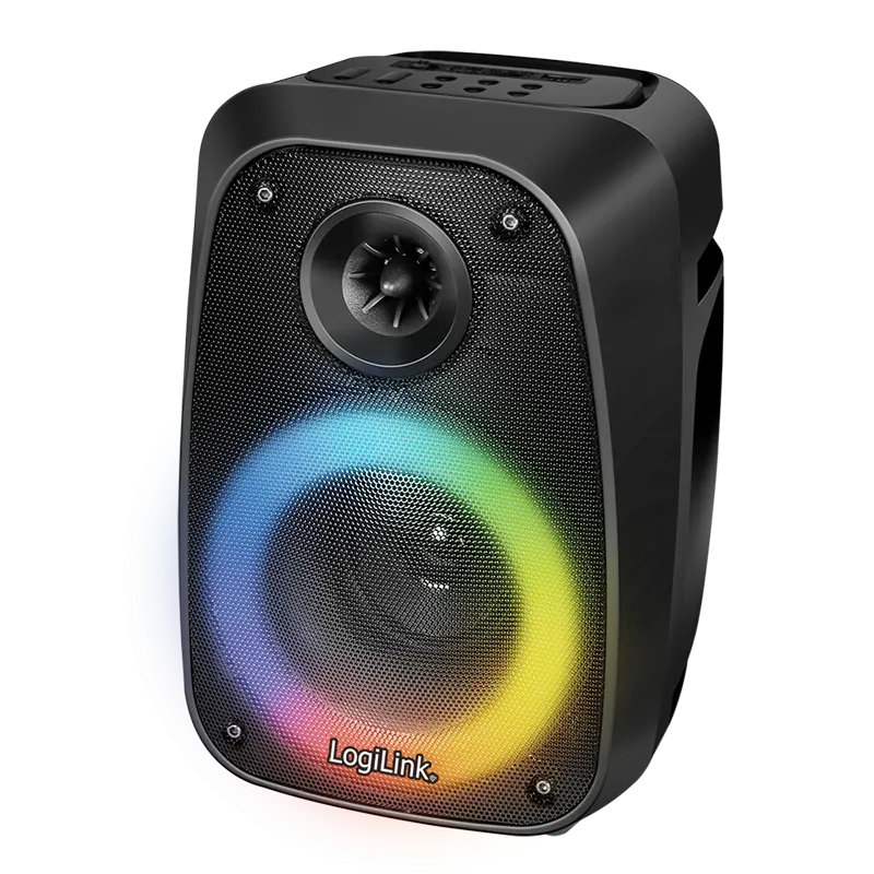LogiLink Speaker. portable. BT5.0. party light. TWS. 10 W. black