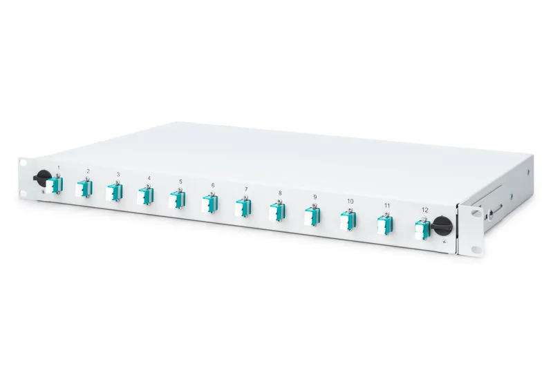 Digitus Fiber optic splice box. 1U. equipped. 12x LC DX. OM3