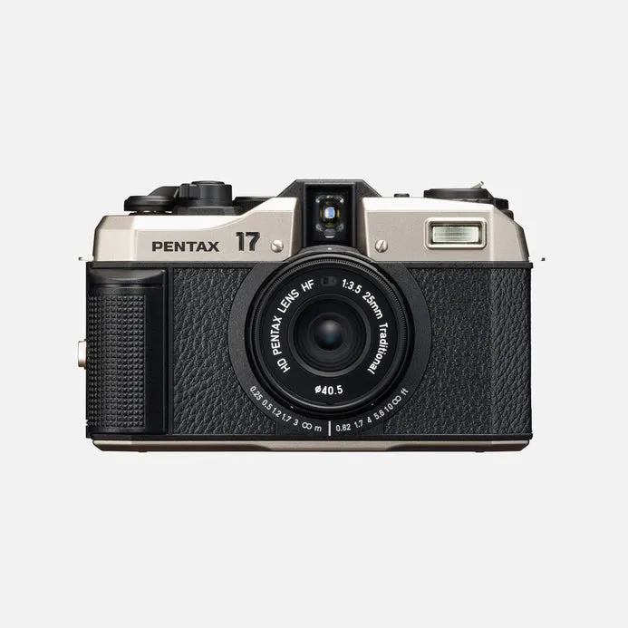 Pentax 17 Compact film camera 35 mm Black. Silver