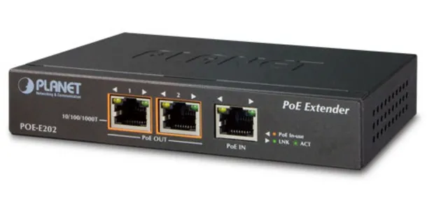 PLANET POE-E202 network extender Network transmitter & receiver Bl