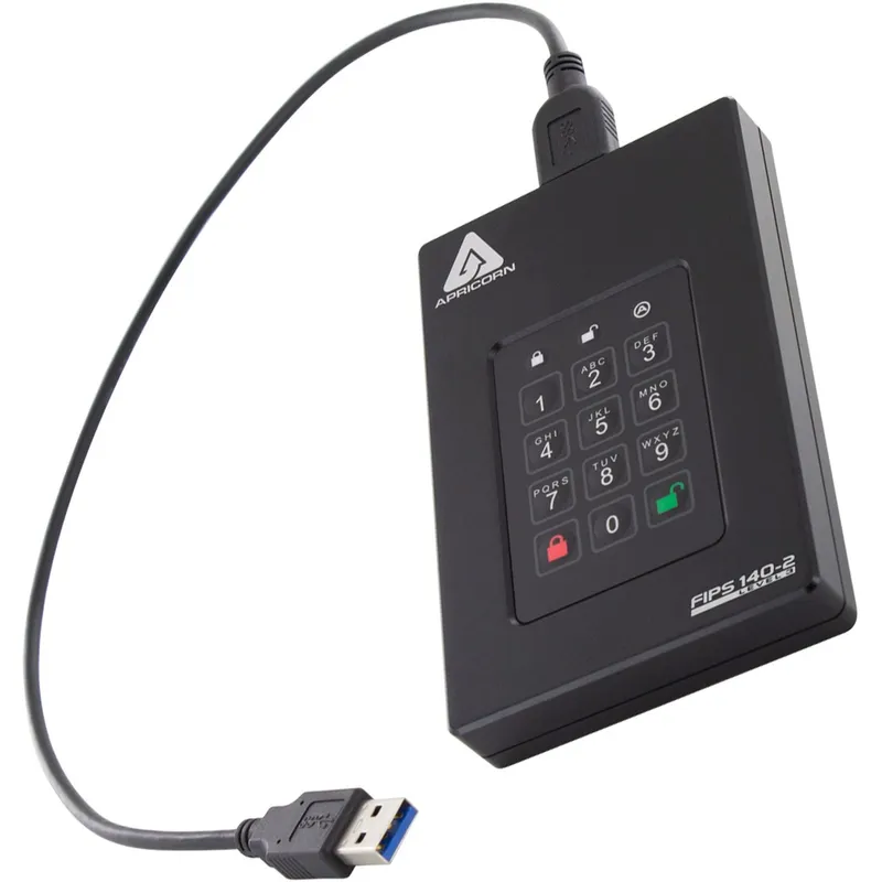 Apricorn Aegis Fortress L3 4 TB USB Type-A to USB Type-C 3.2 Gen 1 (3.