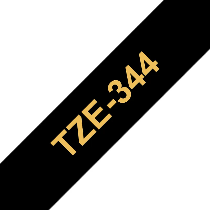 Brother TZE-344 DirectLabel gold on black Laminat 18mm x 8m for Brothe