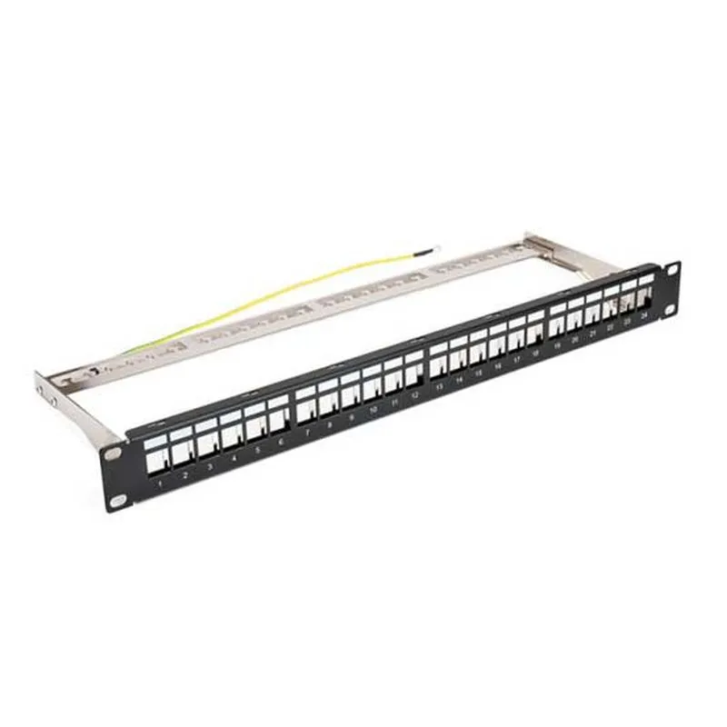 FDL 24 PORT EMPTY MODULAR KEYSTONE PATCH PANEL + EARTH KIT