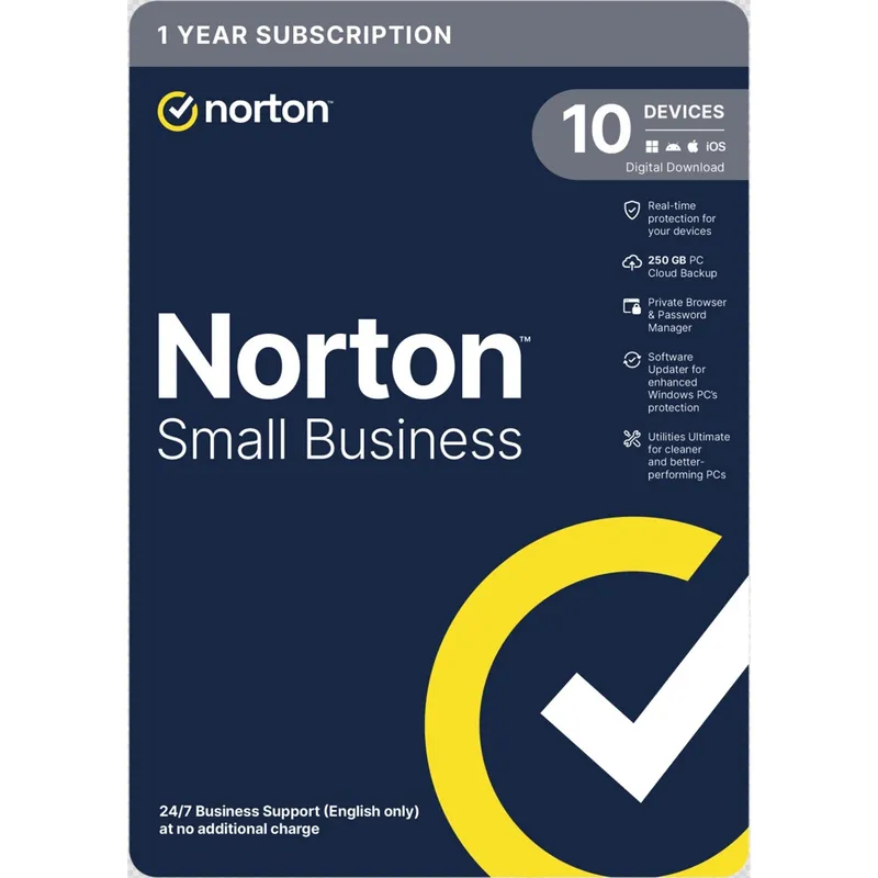 Norton Small Business. Antivirus Software. 10 Devices. 1-year Subscrip