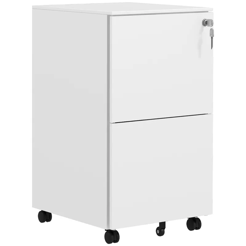 Vinsetto Lockable File Cabinet: Mobile Steel Storage for A4/Legal/Letter Documents, White Aosom UK