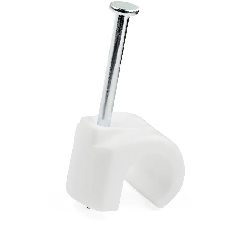 StarTech.com 100 Pack Large Cable Clips with Nail - Reusable - Nail-in Clamps - Wire Holding Clips - Ethernet Cord/AV/Coax Cable Fasteners - Brick/Drywall Mounting Cable Tacks - White - TAA