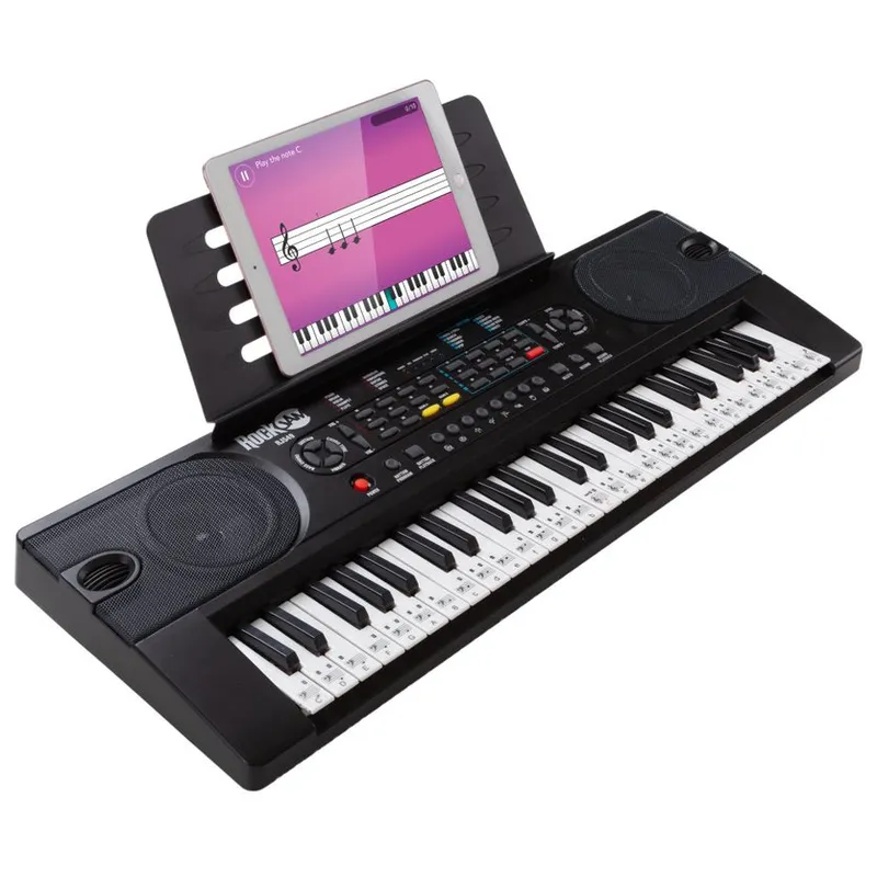 RockJam 49-Key Keyboard Piano with Sheet Music Stand, Piano Note Stickers & Lessons