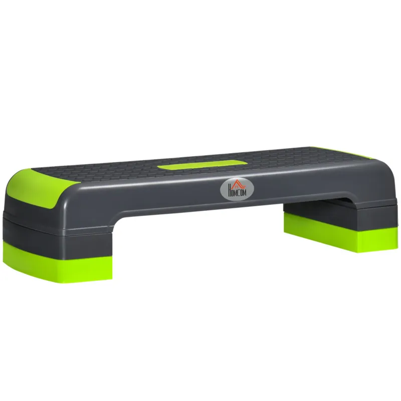 Homcom Adjustable Aerobic Step Exercise Stepper 10cm/15cm/20cm - Grey