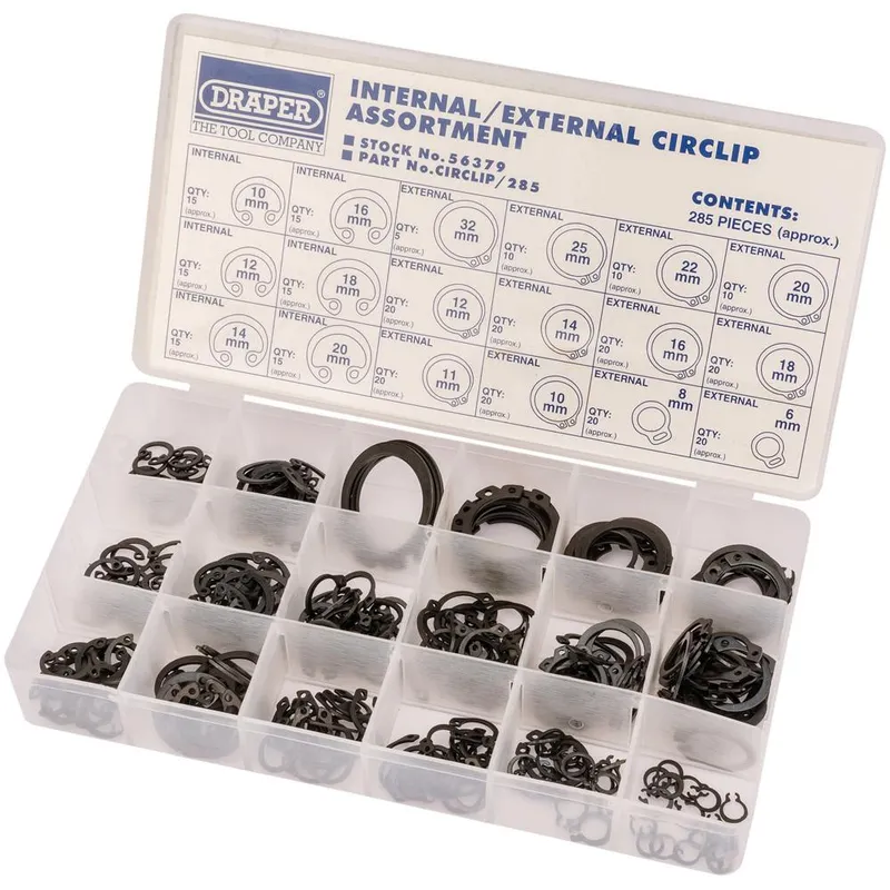 Draper 285 Piece Internal and External Circlip Assortment