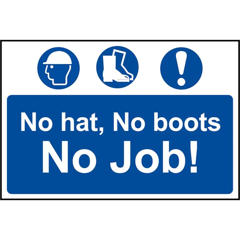Scan No Hat, No Boots, No Job Sign