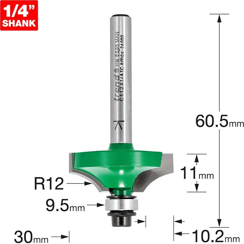 Trend CRAFTPRO Bearing Guided Flat Ovolo Router Cutter