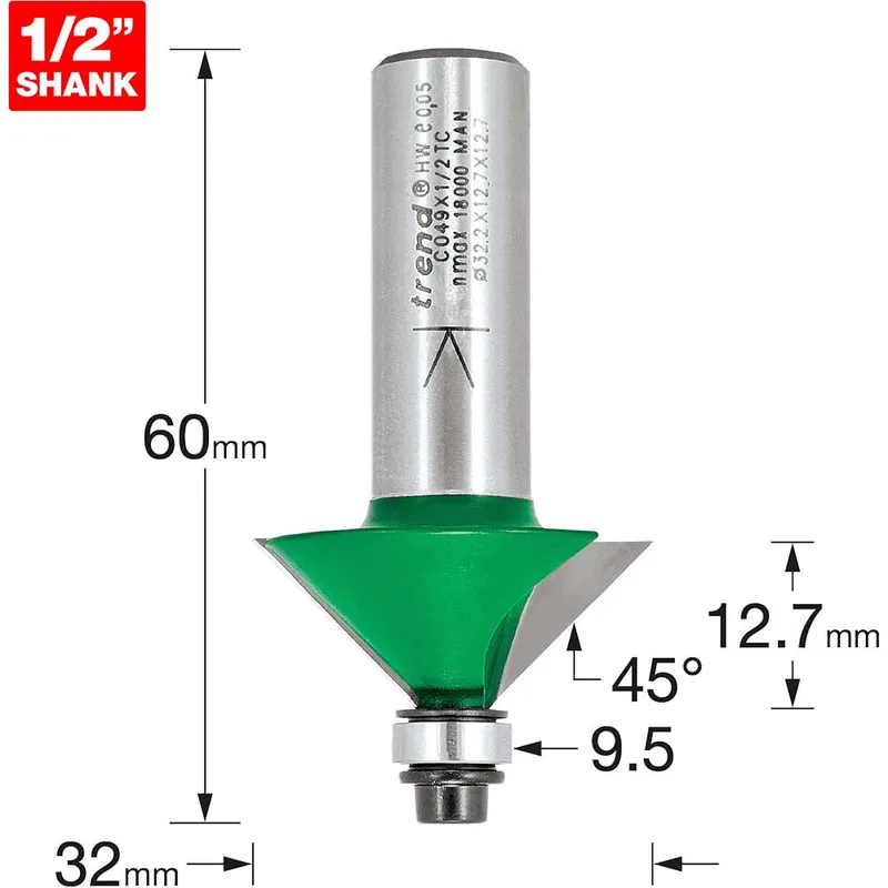 Trend CRAFTPRO Chamfer Bearing Guided Router Cutter