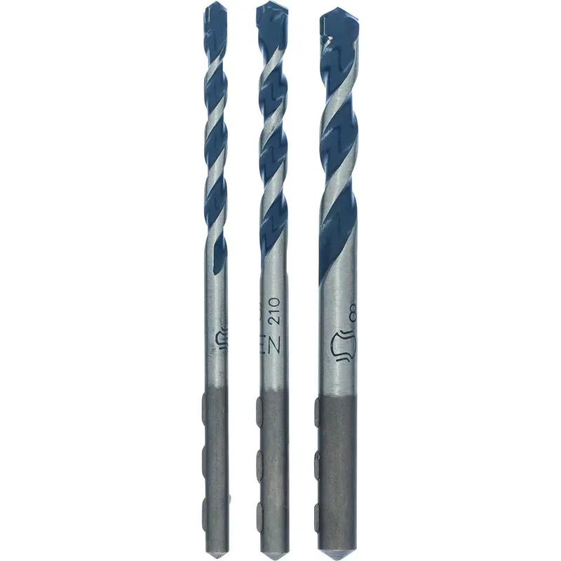 Bosch 3 Piece Blue Granite Masonry Drill Bit Set