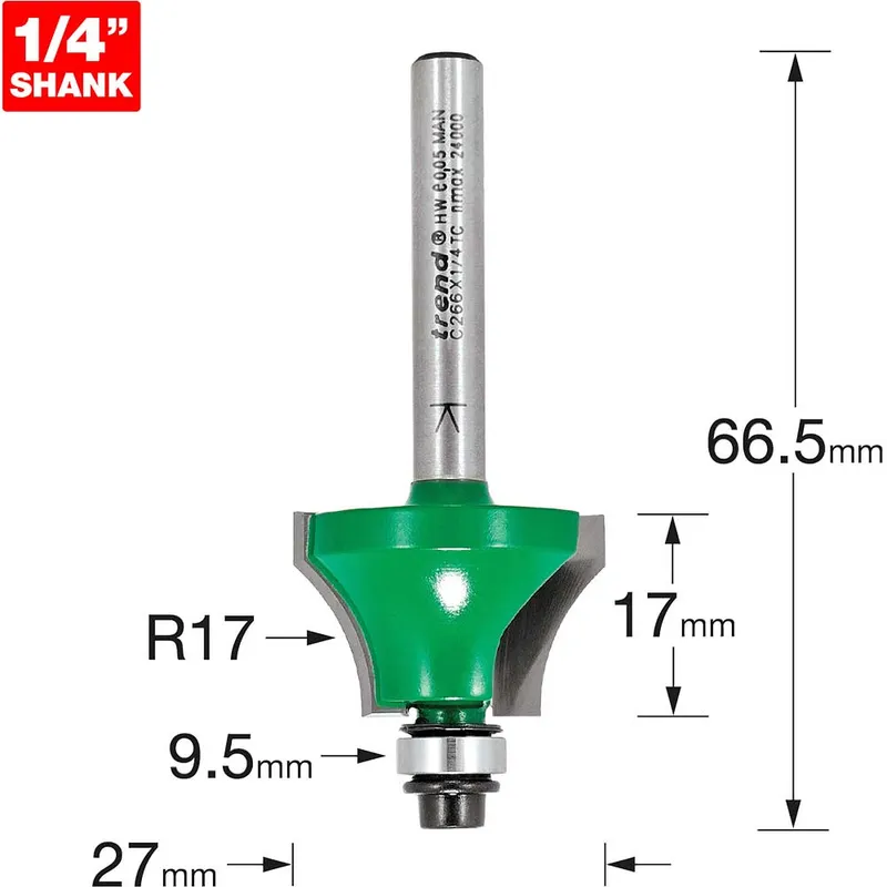 Trend CRAFTPRO Bearing Guided Glazing Bar Ovolo Joint Router Cutter