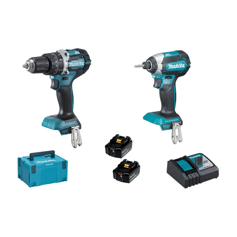 Makita DLX2180TJ 18v LXT Cordless Brushless Combi Drill and Impact Driver Kit