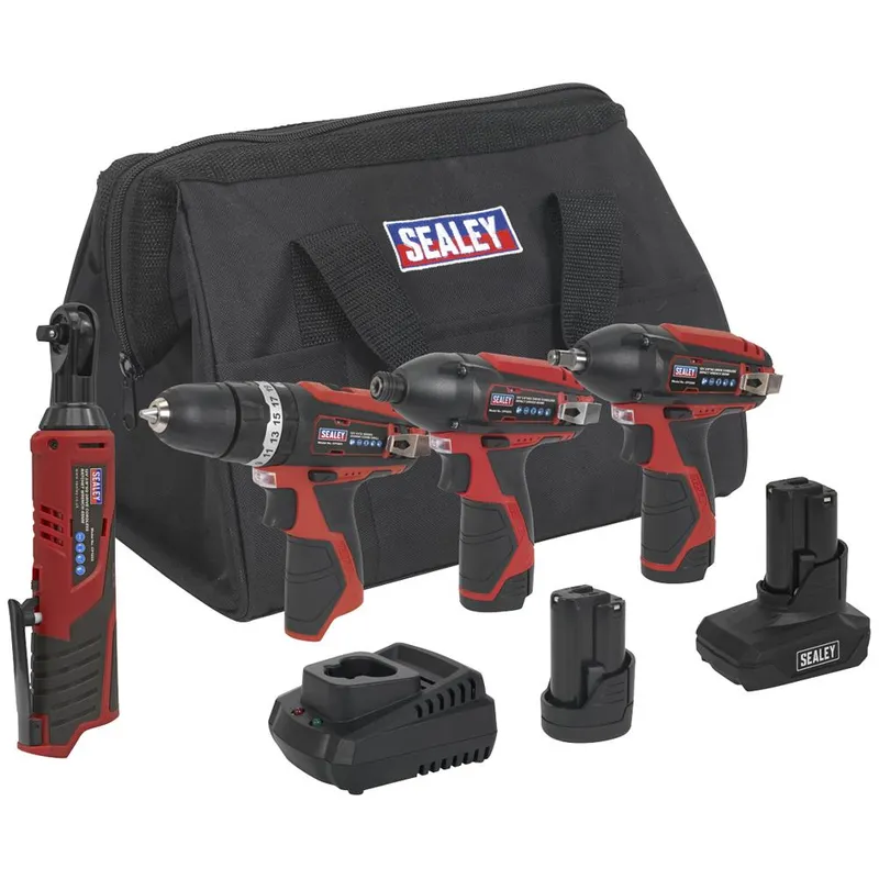 Sealey CP1200 12v Cordless 4 Piece Power Tool Kit