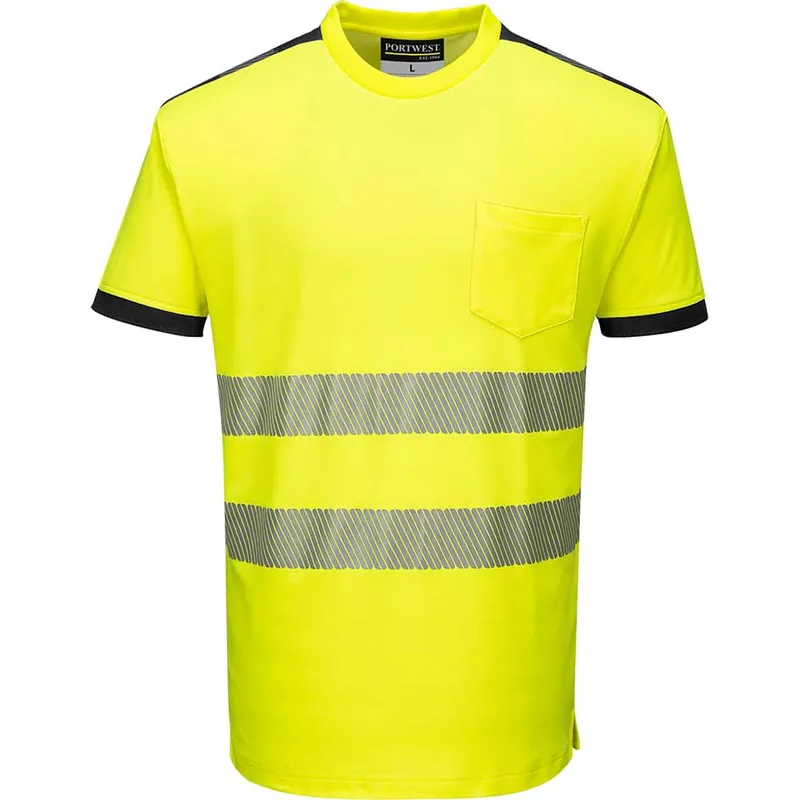 Portwest PW3 Hi Vis Cotton Comfort Short Sleeve T Shirt