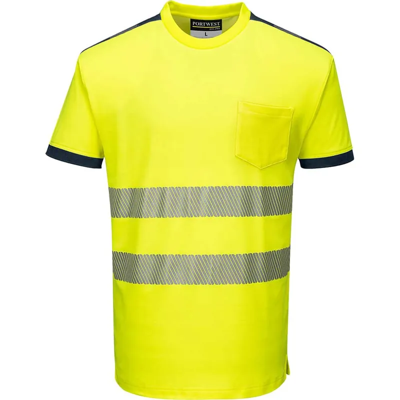 Portwest PW3 Hi Vis Cotton Comfort Short Sleeve T Shirt