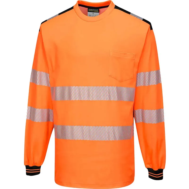 Portwest PW3 Hi Vis Cotton Comfort Long Sleeve T Shirt