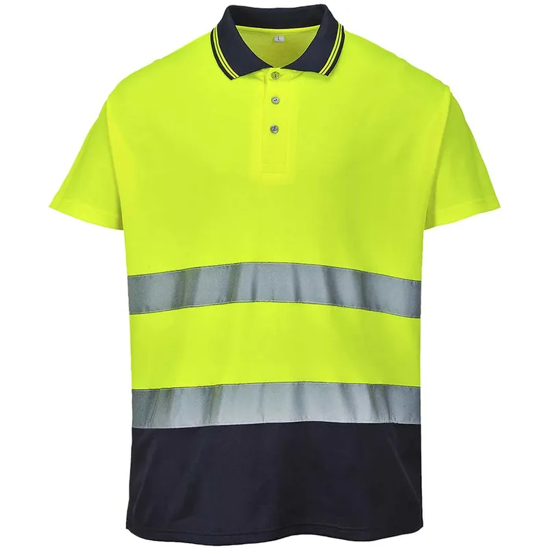 Portwest Mens Hi Vis Cotton Comfort Polo Short Sleeve Shirt