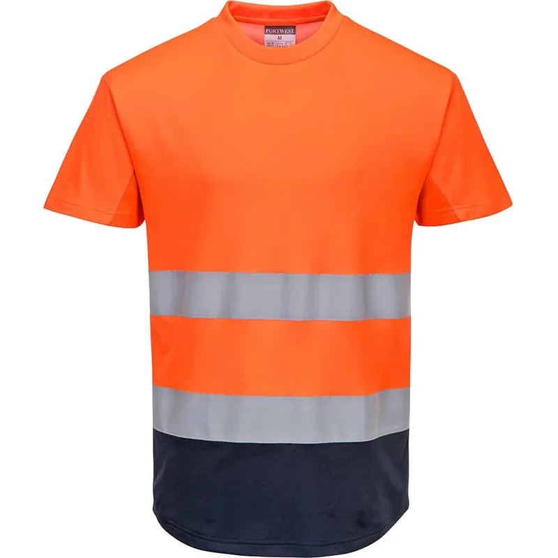 Portwest Hi Vis Contrast Mesh Insert Short Sleeve T Shirt