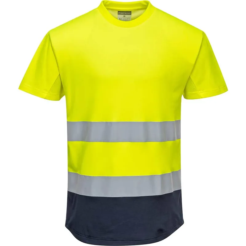 Portwest Hi Vis Contrast Mesh Insert Short Sleeve T Shirt