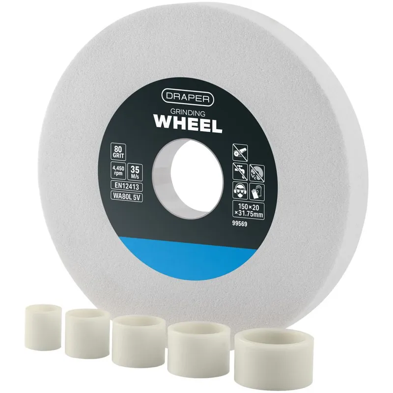 Draper White Aluminium Oxide Bench Grinding Wheel