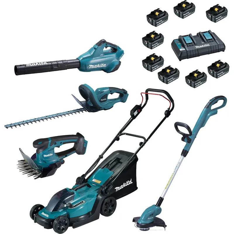 Makita 5 Piece 18v LXT Cordless Complete Garden Tool Kit