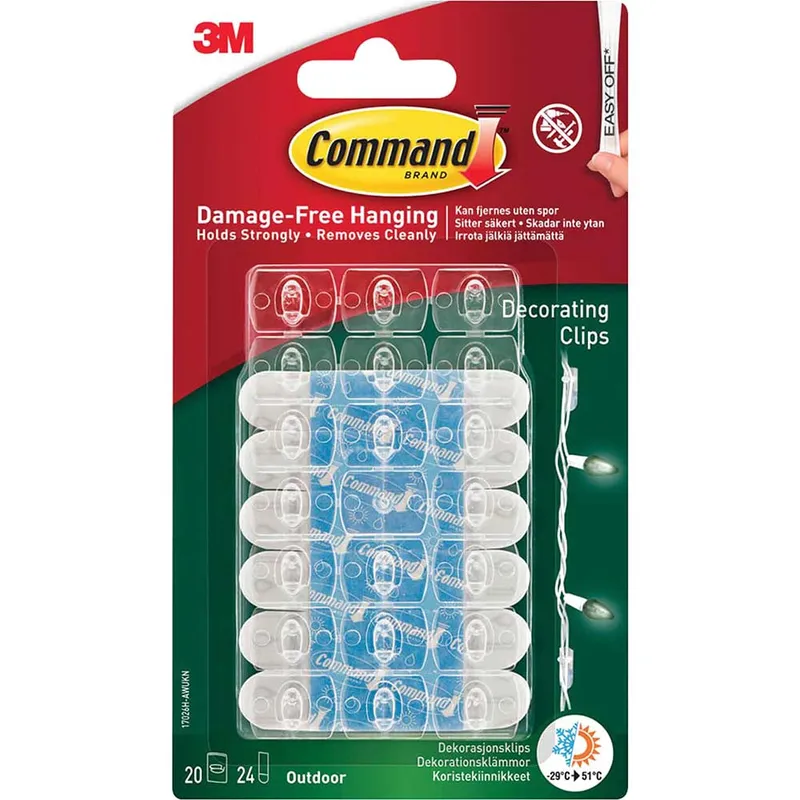 Command Adhesive Strip Outdoor Decorating Clips