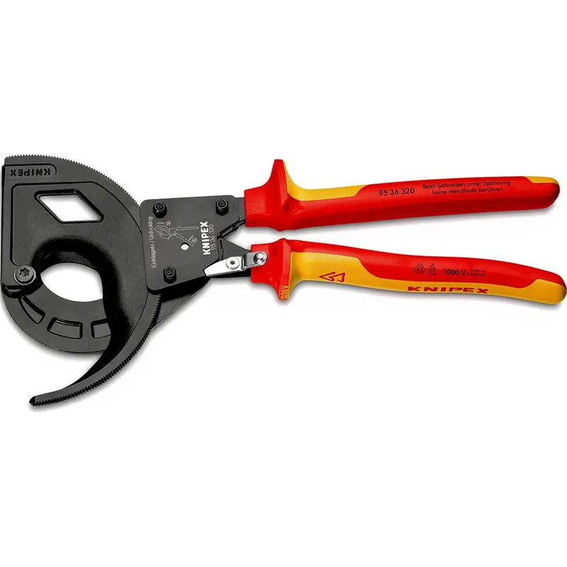 Knipex 95 36 VDE Insulated Ratchet Action Cable Cutter