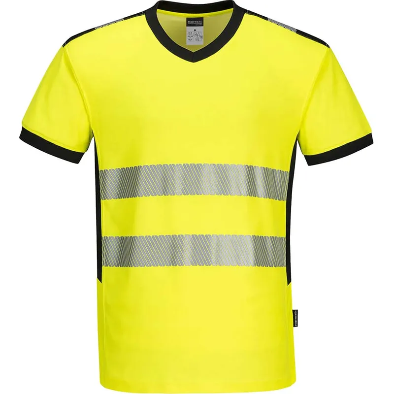 Portwest PW3 Hi Vis V Neck Mesh Insert Short Sleeve T Shirt
