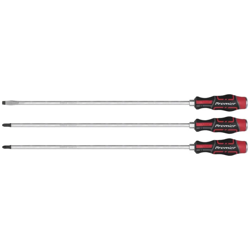 Sealey 3 Piece Slotted and Phillips Hammer Thru Long Screwdriver Set