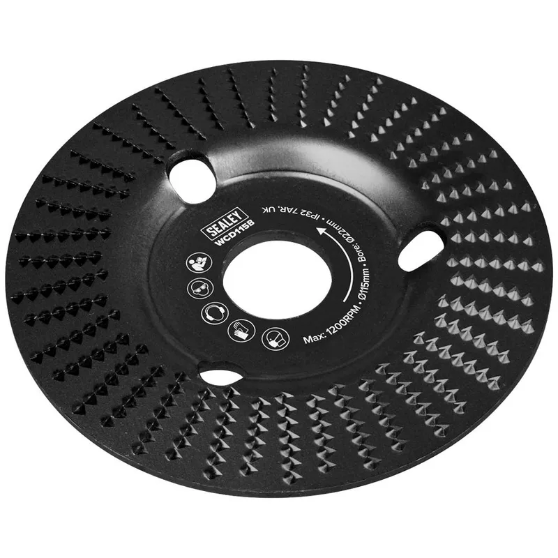 Sealey Bevelled Wood Carving Disc for Angle Grinders 115mm