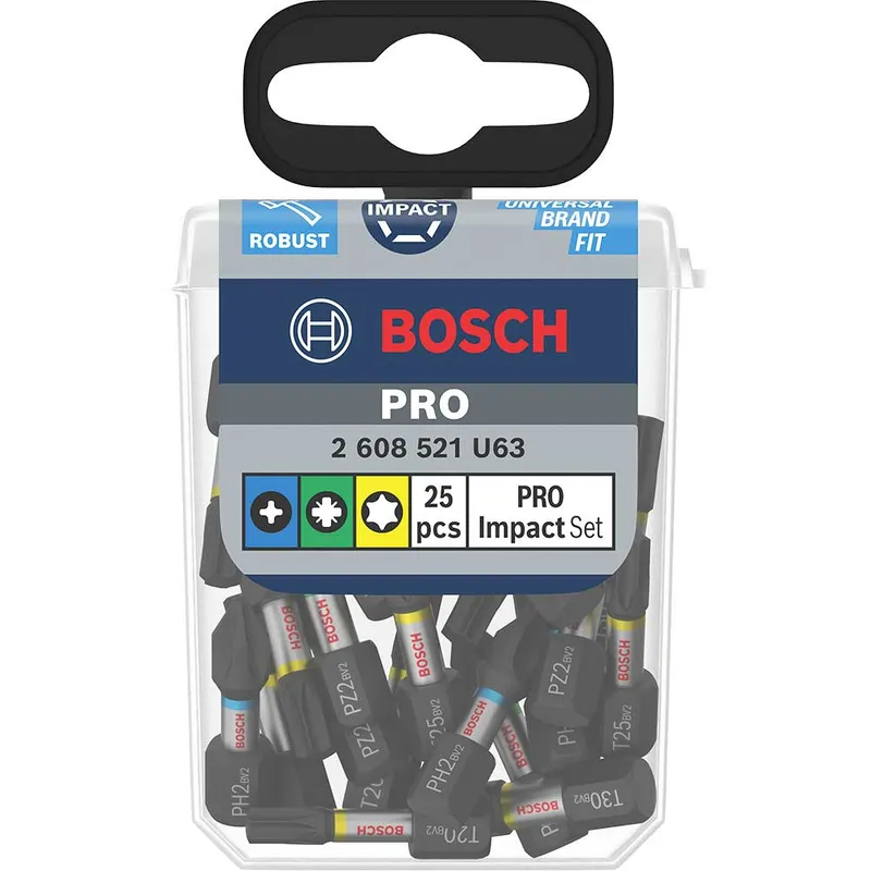 Bosch PRO 25 Piece Impact Phillips / Pozi / Torx Screwdriver Bit Pocket Set