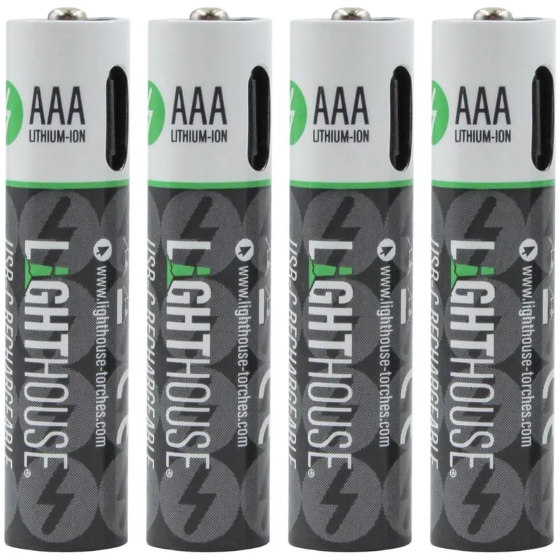 Lighthouse USB-C Rechargeable Li-ion AAA Battery