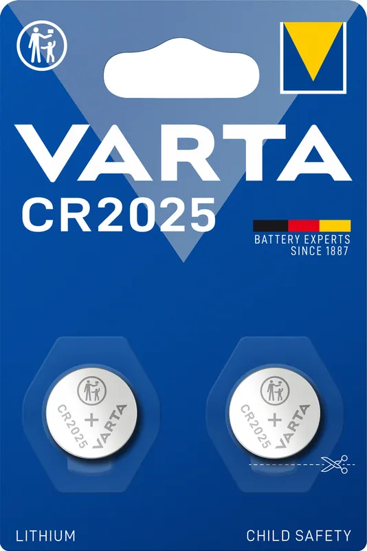 Varta CR2025 Lithium Button Cell Battery 3 V 2-Blister