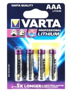 Varta Lithium Battery AAA 4-Blister Card