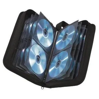Hama 104 CD DVD Blu-ray Wallet Carry Case Disc Storage Protection Bag Nylon Holder - Black