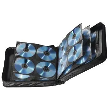 Hama 208 CD DVD Blu-ray Wallet Carry Case Disc Storage Protection Bag Nylon Holder - Black
