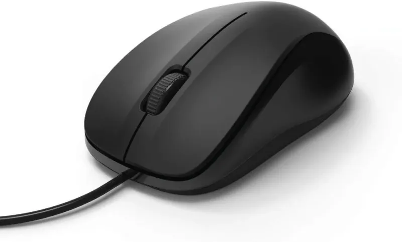 Hama Wired USB 3 Button Scroll Wheel Full Sized Mouse - Black