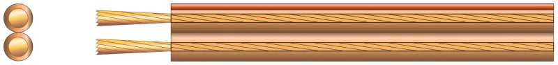 Mercury 100m Transparent Heavy Duty Transparent Speaker Cable 4.5 x 9mm 246 Strand 10A