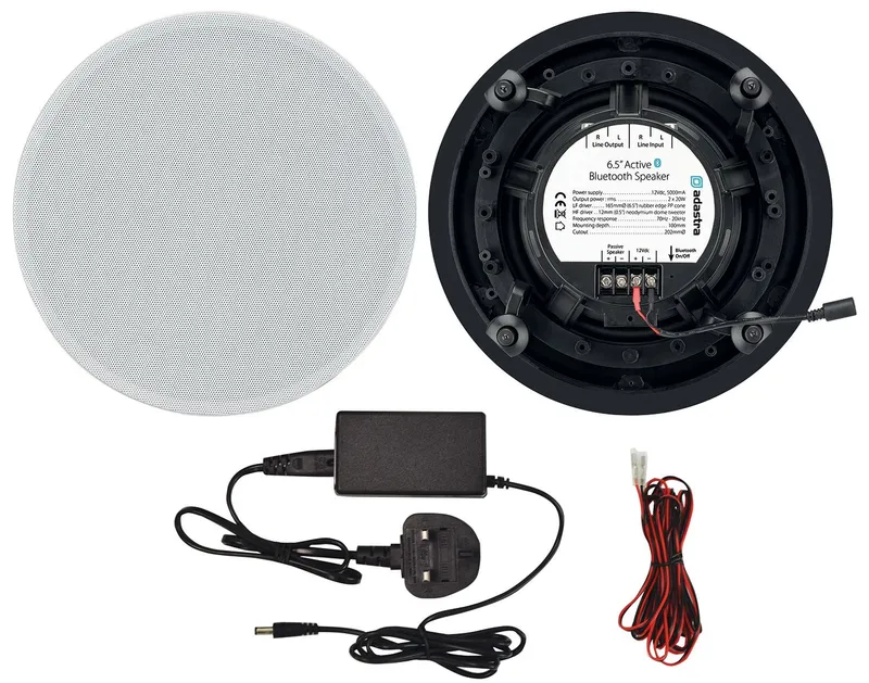 Adastra BCS65S Bluetooth 6.5" Ceiling Speakers Set (Pair) Active + Passive with Switchable Bluetooth Connection