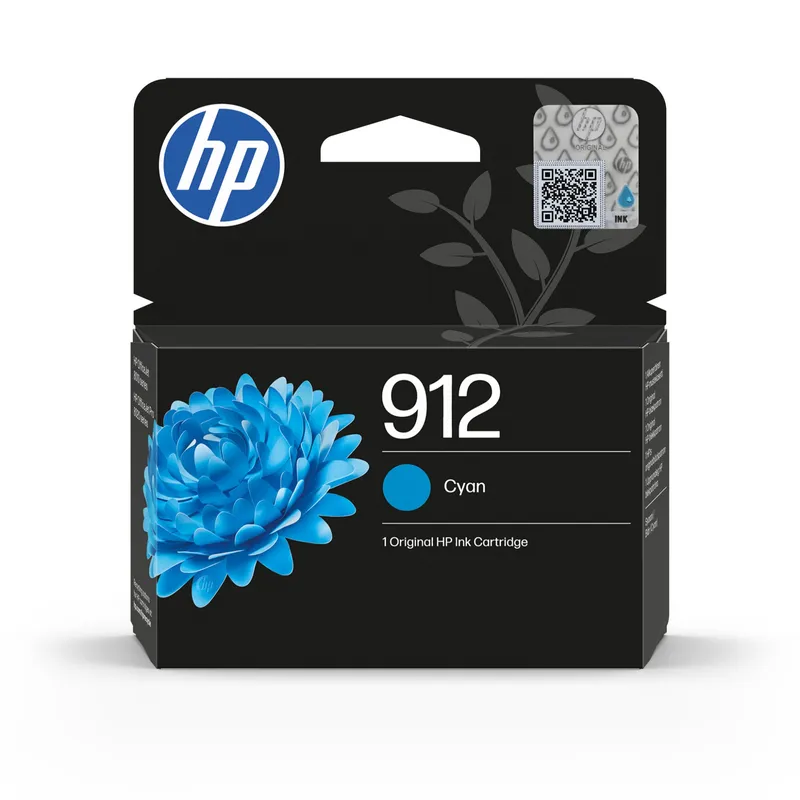 Original HP 912 Cyan Ink Cartridge (3YL77AE)
