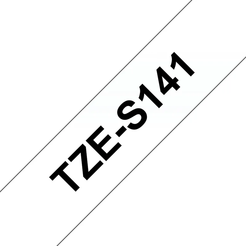Original Brother TZES141 18mm Strong Adhesive Tape - Black on Clear