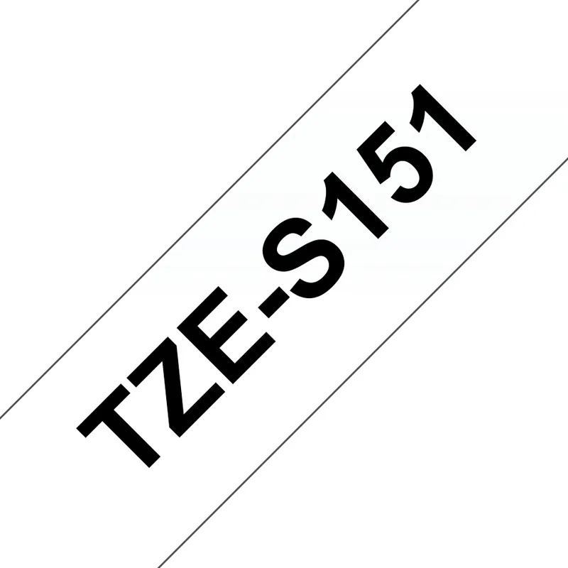 Original Brother TZES151 24mm Strong Adhesive Tape - Black on Clear