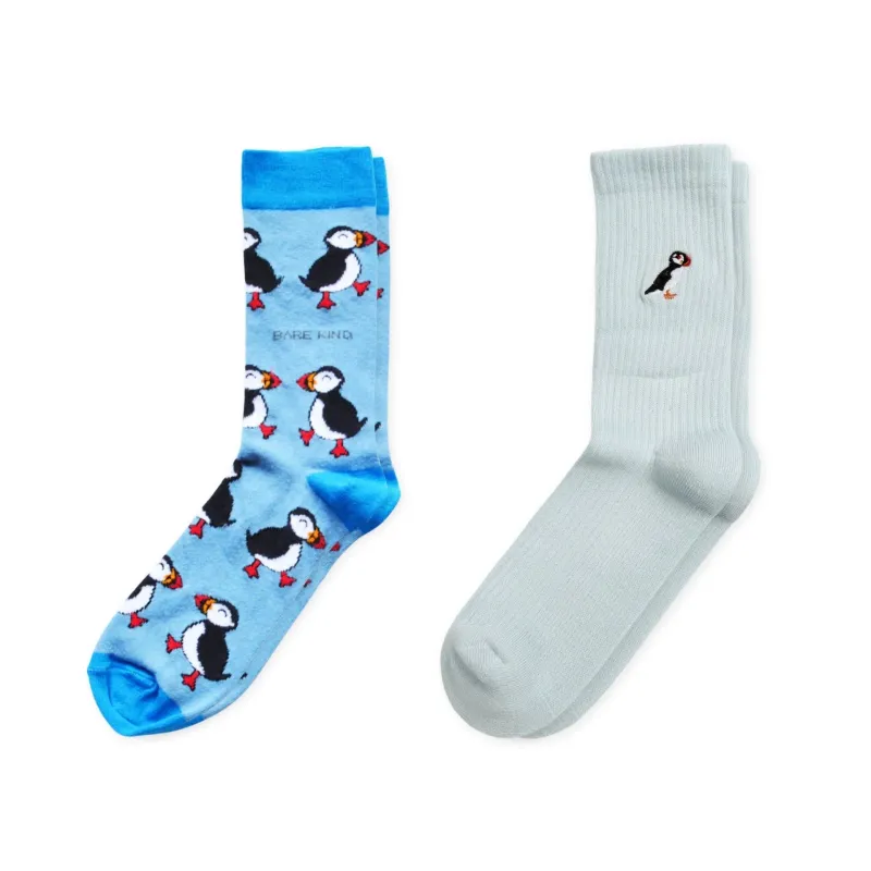 The Blue Puffin 2 Pack Bamboo Sock Set | UK Adult 7-11